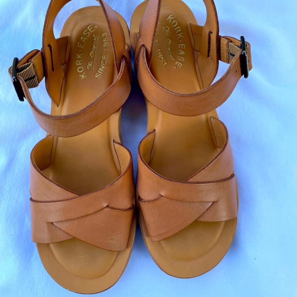 Kork-Ease Myrna Wedge Sandals - Natural - size 9